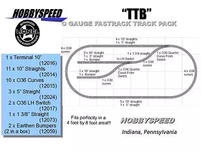 LIONEL FASTRACK TTB TRACK LAYOUT Train Pack 4x8' O GAUGE Sidings & Bumpers NEW • $229.84