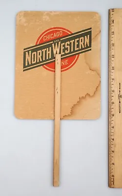 $19.99 • Buy Vintage Chicago And North Western Railway Railroad Line Advertising Hand Fan