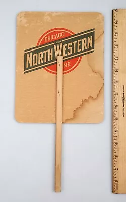 $19.99 • Buy Vintage Chicago And North Western Railway Railroad Line Advertising Hand Fan