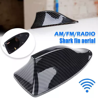 1x Carbon Fiber Car Shark Fin Aerial Antenna Roof AM/FM Radio Signal For BMW F30 • £7.58