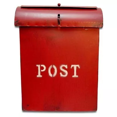  Emily Vintage Metal Mailbox With Lock Wall Mount Mailboxes For Rustic Red • $49.29