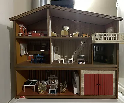 Vintage 70s Lundby MCM Dollhouse Doll House Lot W Lundby Furn & Accessories • $600