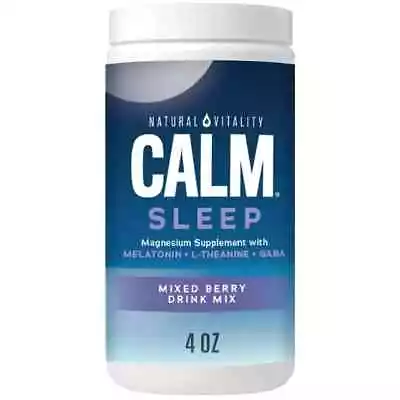 Natural Vitality Calm Sleep Aid Magnesium Glycinate Melatonin Drink Mix 4 Oz • $28.99