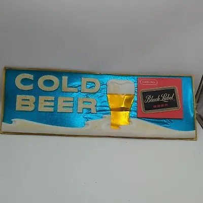 VTG Black Label Beer  Cold Beer  Carling Brewing Company Beer Sign Blue  • $55.99