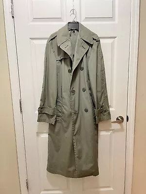 Vietnam Era Raincoat Military Quarpel Mens Army Green Trench Coat 34L USA Vtg • $33.99