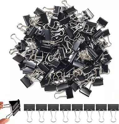 Mini Binder Clips Black Binder Clips Small Paper Clips 15Mm 5/8 Inch. Micro Si • $8.22