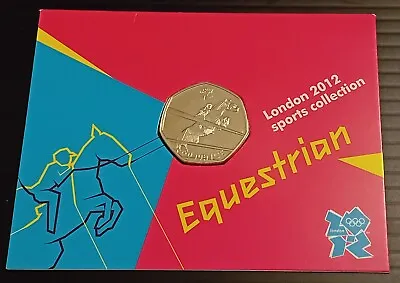 2011 London Olympic / Paralympic UNC UK GB 50p Coin & Card - 10/29 Equestrian • £4.99