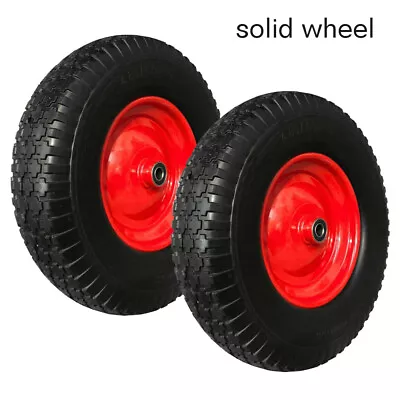 2x 16  4.80/4.00-8 Solid Wheel 16-25.4mm Bore Wheelbarrow Tyre Puncture Proof • $89.99