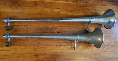 Vintage Set BUELL Semi Truck Air Horns Trumpet 36  & 30  • $225