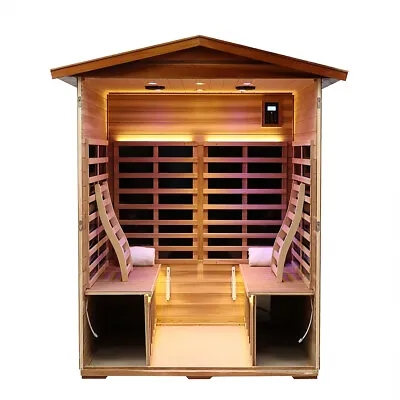 4-Person Traditional Wooden Sauna Room Far Infrared Heater W/Bluetooth Speaker • $4559.99