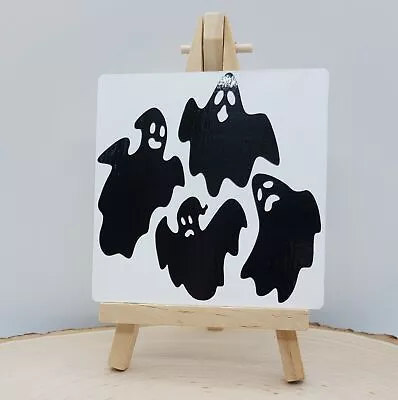  Halloween Tiered Tray Decor Mini Wood Sign Decoration Flying Floating Ghosts  • $8.99