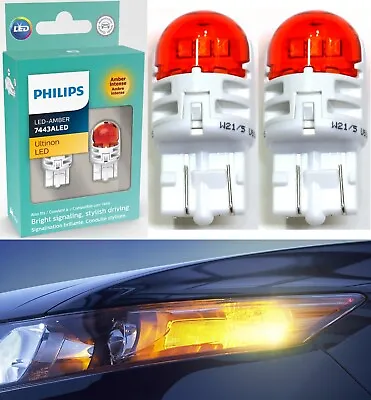 Philips Ultinon LED Light 7440 Amber Orange Two Bulbs DRL Daytime Light Replace • $25.65