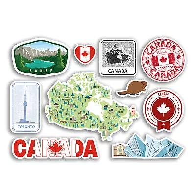 A5 Sticker Sheet Canada Vinyl Stickers - Map Country Holiday Flag Travel #78479 • £3.99