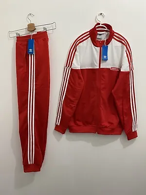 Adidas Originals Split Firebird Tracksuit Red White Size L • $180