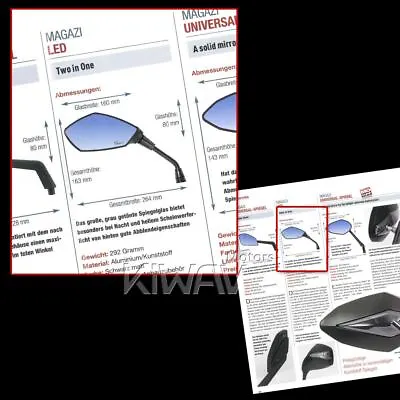 Magazi Mirrors LED Turn Signals Carbon Look 10mm Fits Kawasaki ESTRELLA KE KH • $147.22