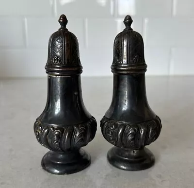 Weighted Silver Plate Salt & Pepper Shakers W.B. Mfg. Co. 3852; Vintage • $12
