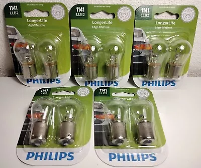 Philips Automotive 1141 LLB2 LongerLife 12.8 Volts Bulb Lot Of 5 (2)-Packs  • $11.49