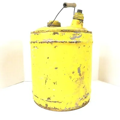 Vintage 5 Gallon Can Painted Yellow Possibly Ford Under Paint Empty Used Vintage • $23.98