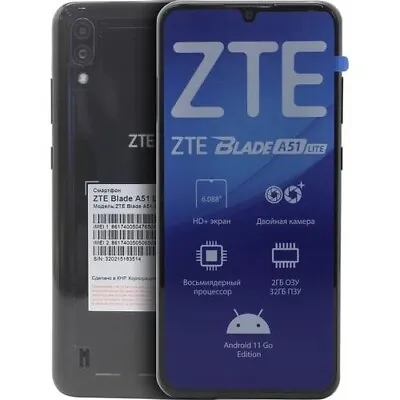 ZTE Blade A51 Lite  Factory Unlocked 4G LTE VoLTE  32GB/2 RAM Cell Phone BK • $56.87