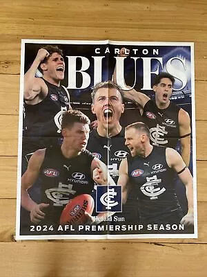 Carlton Blues 2024 Footy Heroes GLOSSY HERALD SUN MEGA POSTER • $12.50