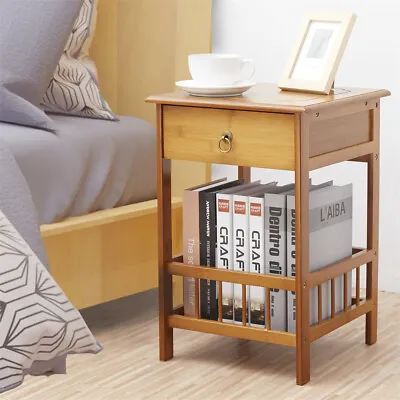 Telephone Table Plant Stand Bedside End Table Hall Lamp Wood Unit Side Drawer US • $34.93