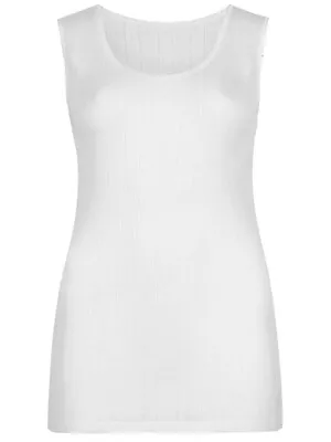 Marks And Spencer IVORY Thermal Sleeveless Pointelle Vest Size 8 • £3.99