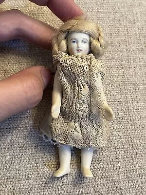 Rare Antique Small 3.5” All Original Mignonette Type All Bisque Doll • $175