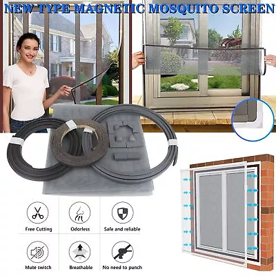 Magnetic Window Screen Mesh Net BUG MOSQUITO FLY Spider INSECT MOTH DOOR NETTING • £10.59