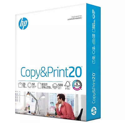 HP Printer Paper 8.5 X 11 Paper Copy &Print 20 Lb 1 Ream Case - 500 Sheets • $12.98