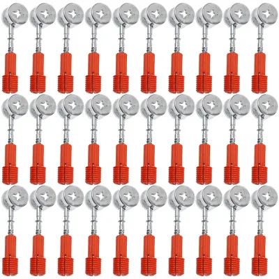  30 Sets Cabinet Connectors Cam Lock Fittings Furniture Fasteners Bolt • £13.19