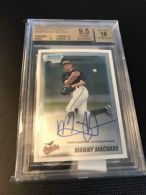 2010 Bowman Chrome Draft Prospects Manny Machado Auto BGS 9.5/10 Auto  • $301.69