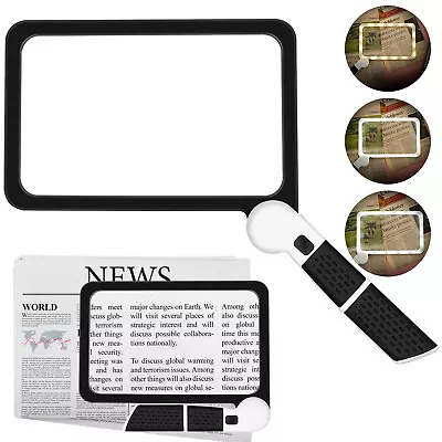 Large Magnifying Glass Foldable Handheld 5X Reading Magnifier With 48 LED Light • £9.99