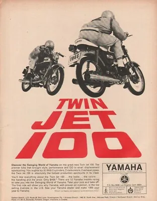 1966 Yamaha Twin Jet 100 - Vintage Motorcycle Ad • $10