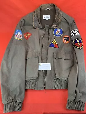 Vintage Military Veteran Patched Aviator Flight Jacket Souvenir Patches • $100