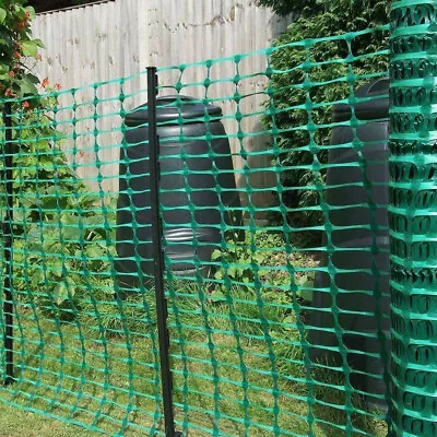 50m Heavy Duty Green Plastic Safety Barrier Mesh Garden Fencing Border Netting • £26.94