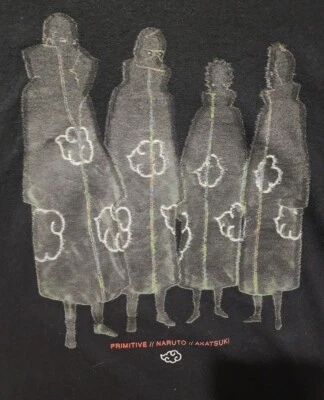 $20 • Buy Primitive Naruto T-Shirt Skateboarding  Akatsuki Lantern Anime Black Size XL