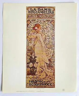 Vintage Lithograph Art Print Sarah Bernhardt Alphonse Mucha La Dame Aux Camelias • $29.99