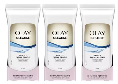 Olay Cleanse Rose Water Gentle Facial Cloths Lift & Lock Texture 3 Pack • $26.99