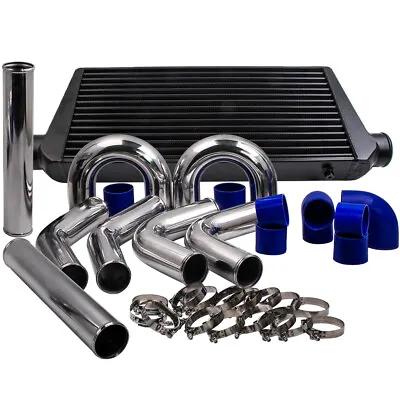 Aluminum Front Mount Intercooler 600×300×76 + 76 Mm Turbo Pipe + BlUE Hose Kit • $379