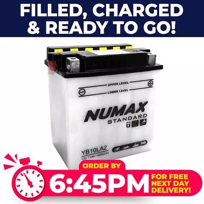 Numax YB10L-A2 KAWASAKI Z 650 - 92 Heavy Duty Motorcycle Battery YB10L-A2 • £40.11