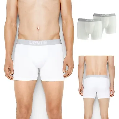 £10.99 • Buy Levis 2 Pack Solid Basic Boxer Briefs White Size XLarge XL
