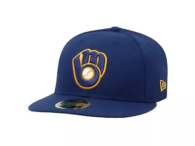 New Era 5950 Men Women Cap Milwaukee Brewers Low Profile Royal Blue Fitted Hat • $27.30