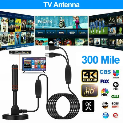 UK Best Portable TV Magnetic HD Freeview Aerial DAB/FM Indoor Outdoor Ariel 200M • £8.54