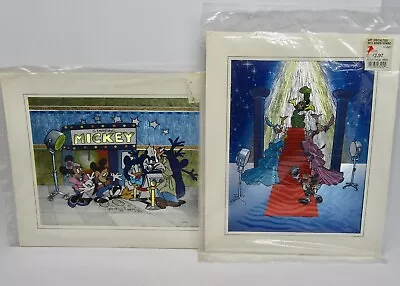 Disney Mickey Mouse Minnie Daisy Donald Dufex Foil Art Print Lot Of 2 Footprint • $19.99