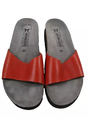 Mephisto Air Relax Red Slide On Sandals Sz 40 • $23.99