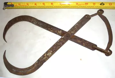 Antique Vintage Ice Block Tongs Carrier Single Handle Or Log Tongs • $29.95