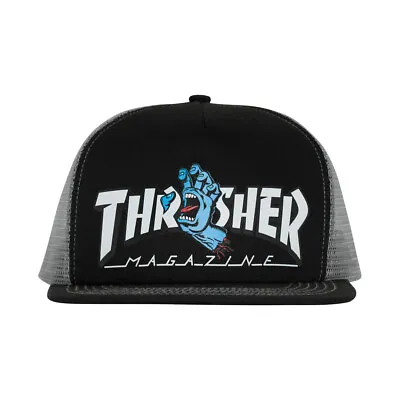 Santa Cruz X Thrasher  Screaming Logo  Trucker Snapback Hat (Black) 5-Panel Cap • $34.99