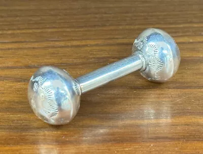 Vintage Sterling Silver Barbell Style Baby Rattle 16.66g • $89