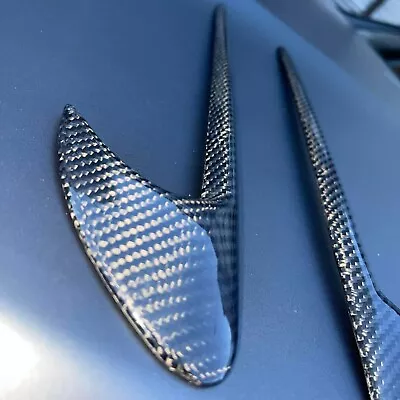 2X Carbon Fiber Side Fender Canards Hooks For Mercedes W205 C43 C63 C63s AMG 15+ • $65.27