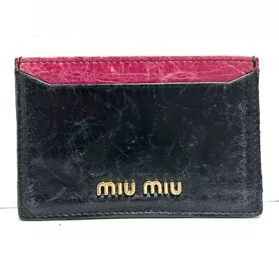 Auth Miumiu - Black Pink Leather Card Case • $112